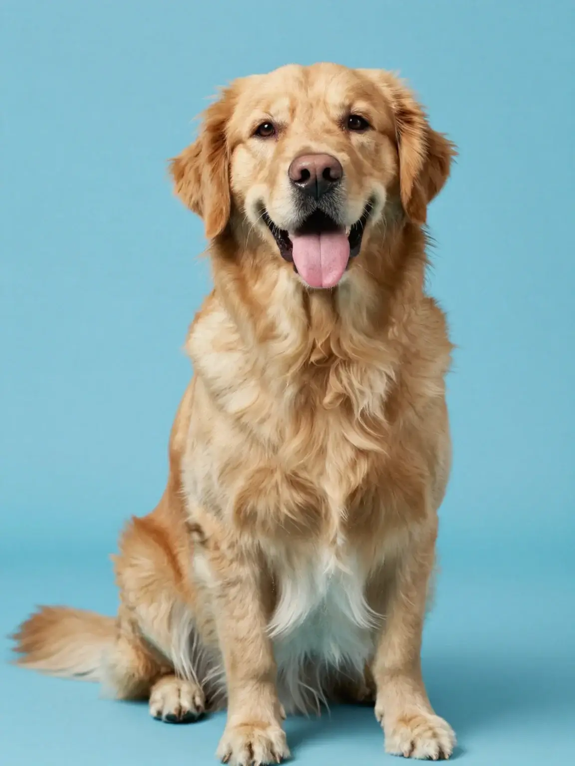 Studio portrait of a golden retriever